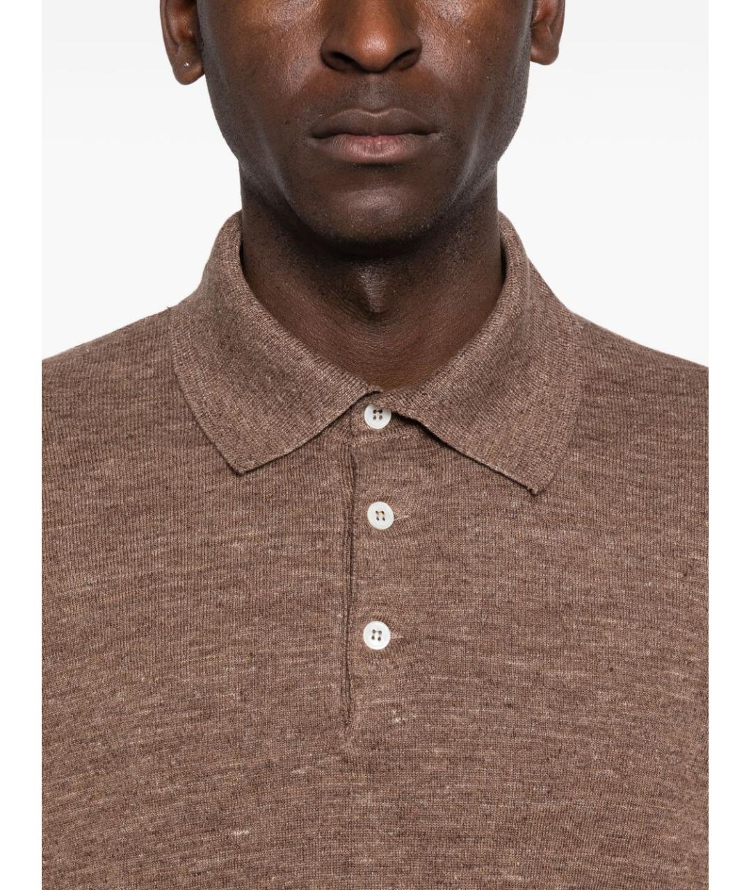 BRUNELLO CUCINELLI Коричневый хлопковый джемпер / свитер, фото 3