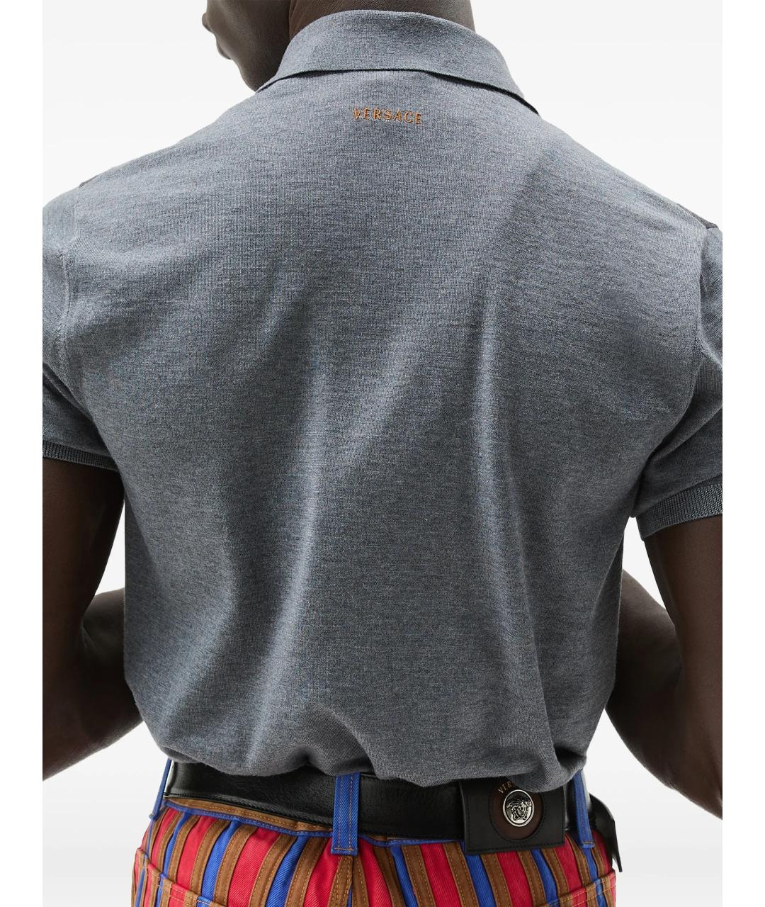 VERSACE Мульти хлопковое поло с коротким рукавом, фото 4