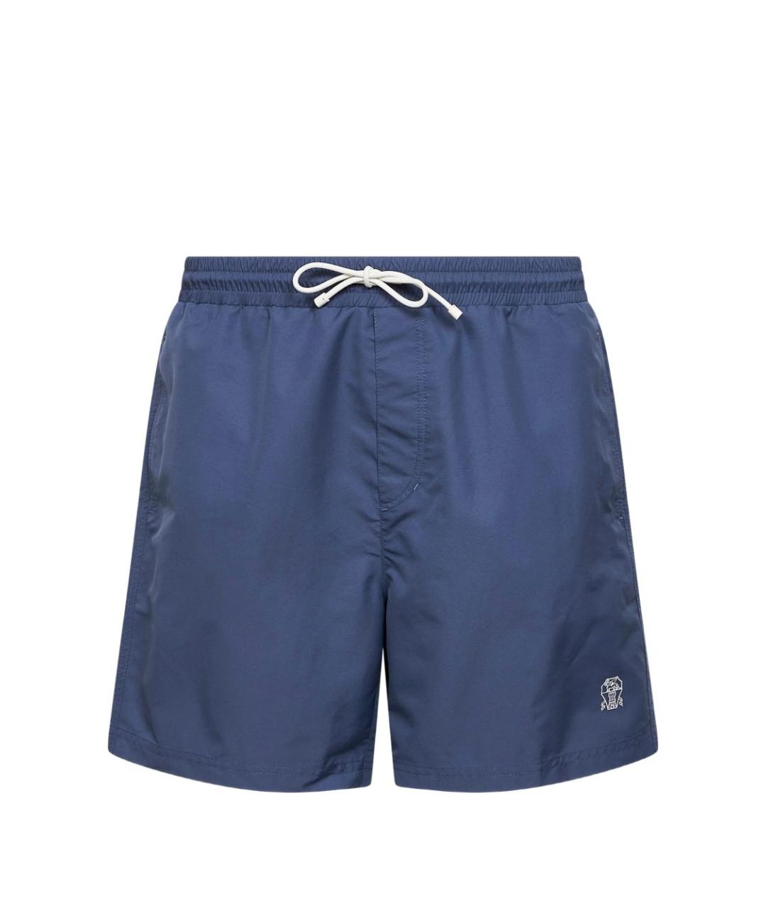 BRUNELLO CUCINELLI Синие полиэстеровые плавки, фото 1