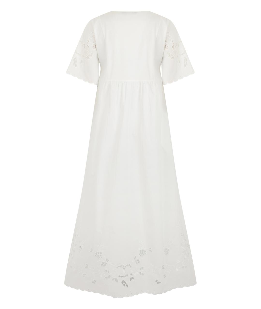 WEEKEND MAX MARA Белое хлопковое повседневное платье, фото 2