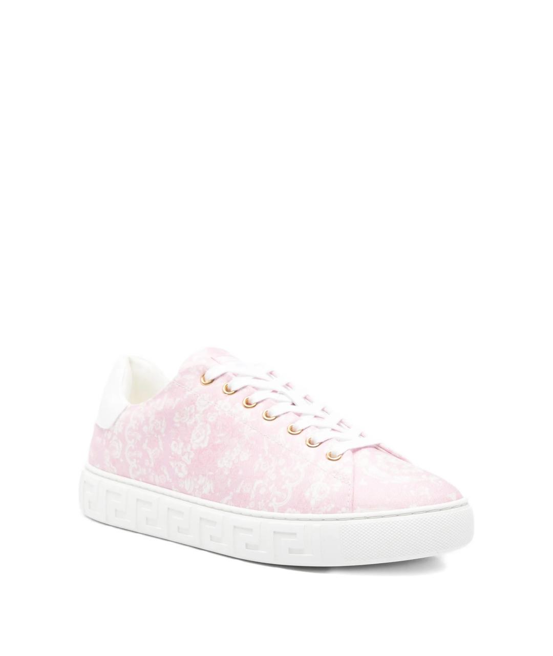 VERSACE Розовые текстильные кеды, фото 2