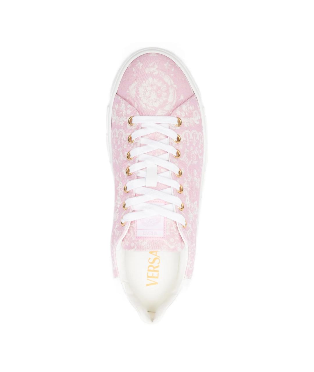 VERSACE Розовые текстильные кеды, фото 4
