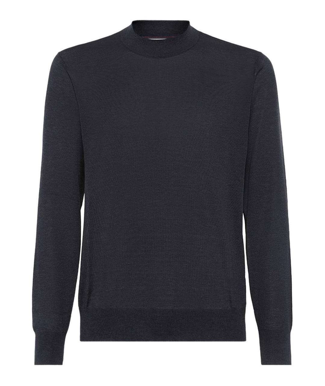 BRUNELLO CUCINELLI Черный шелковый джемпер / свитер, фото 1