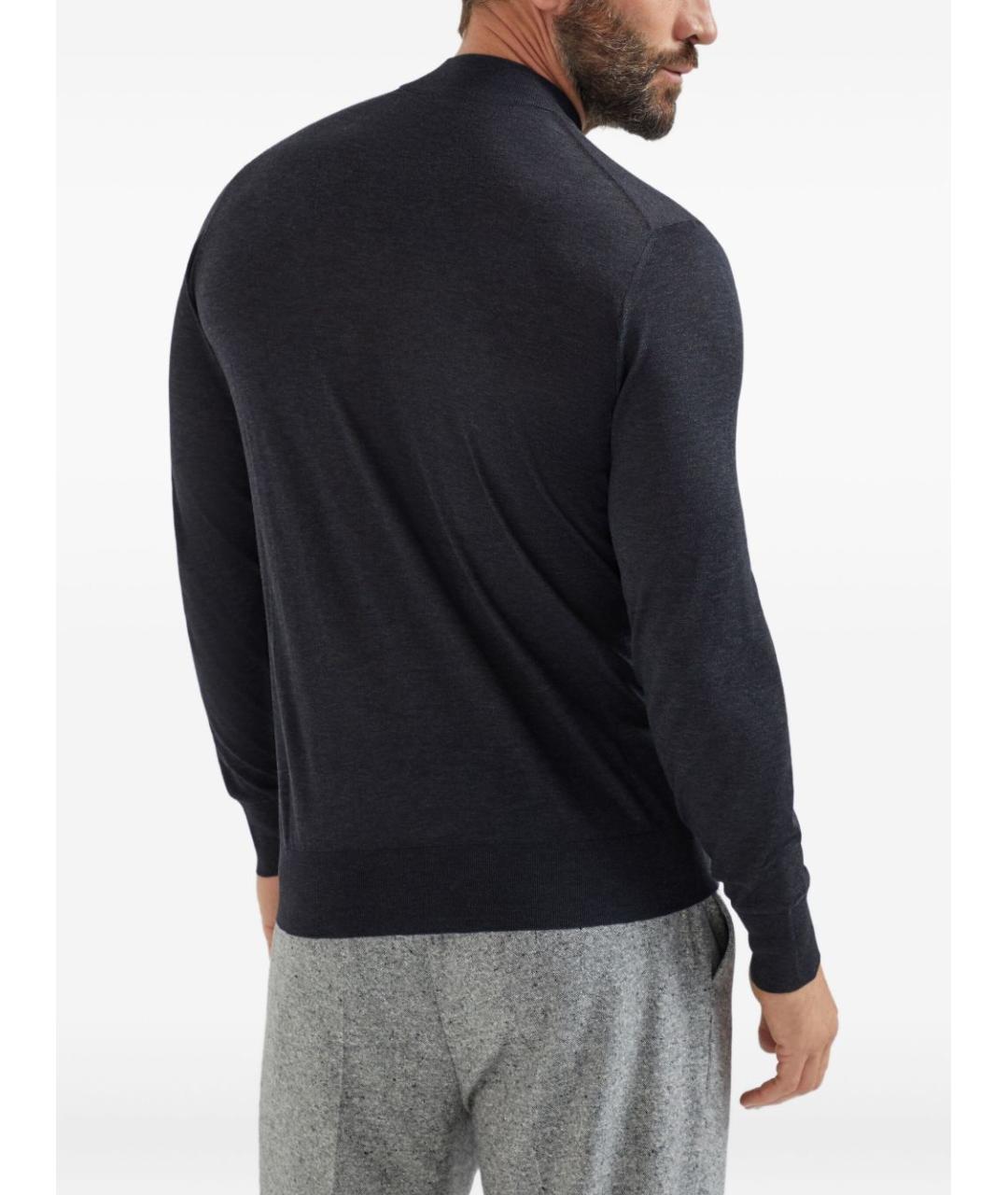 BRUNELLO CUCINELLI Черный шелковый джемпер / свитер, фото 3