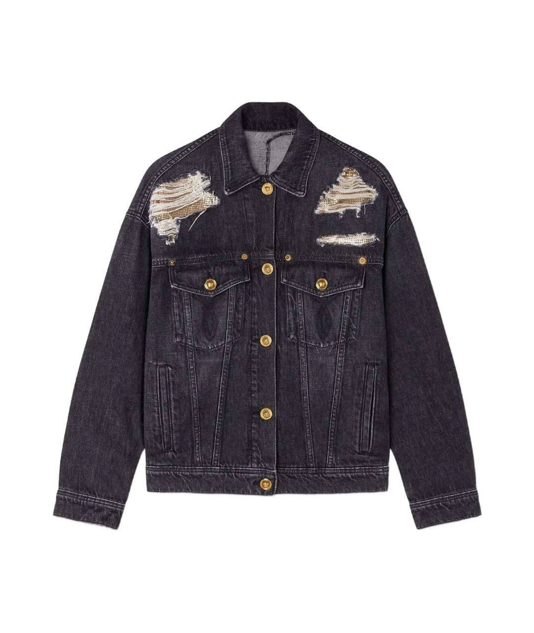 VERSACE Черная хлопковая куртка, фото 1