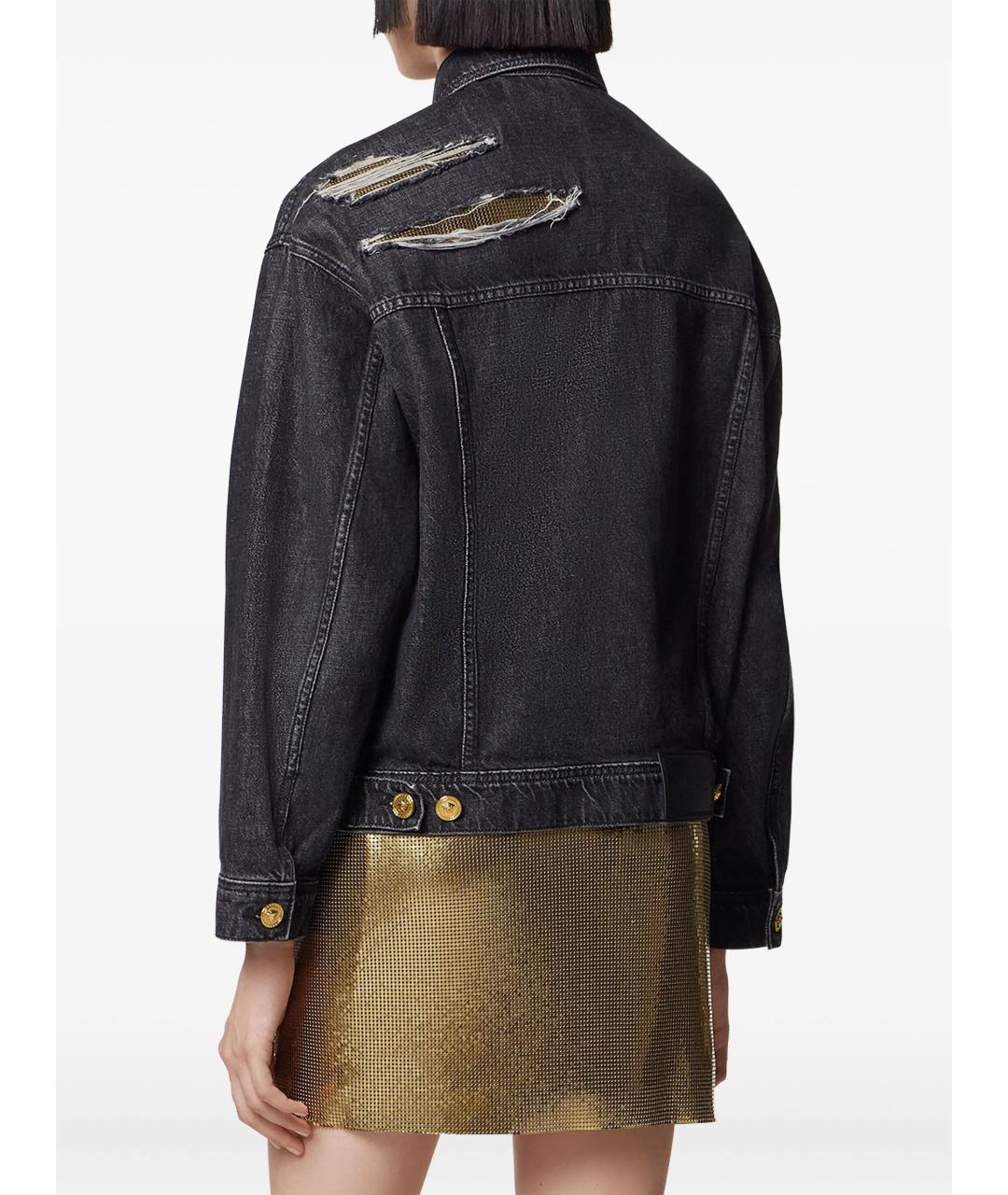 VERSACE Черная хлопковая куртка, фото 4