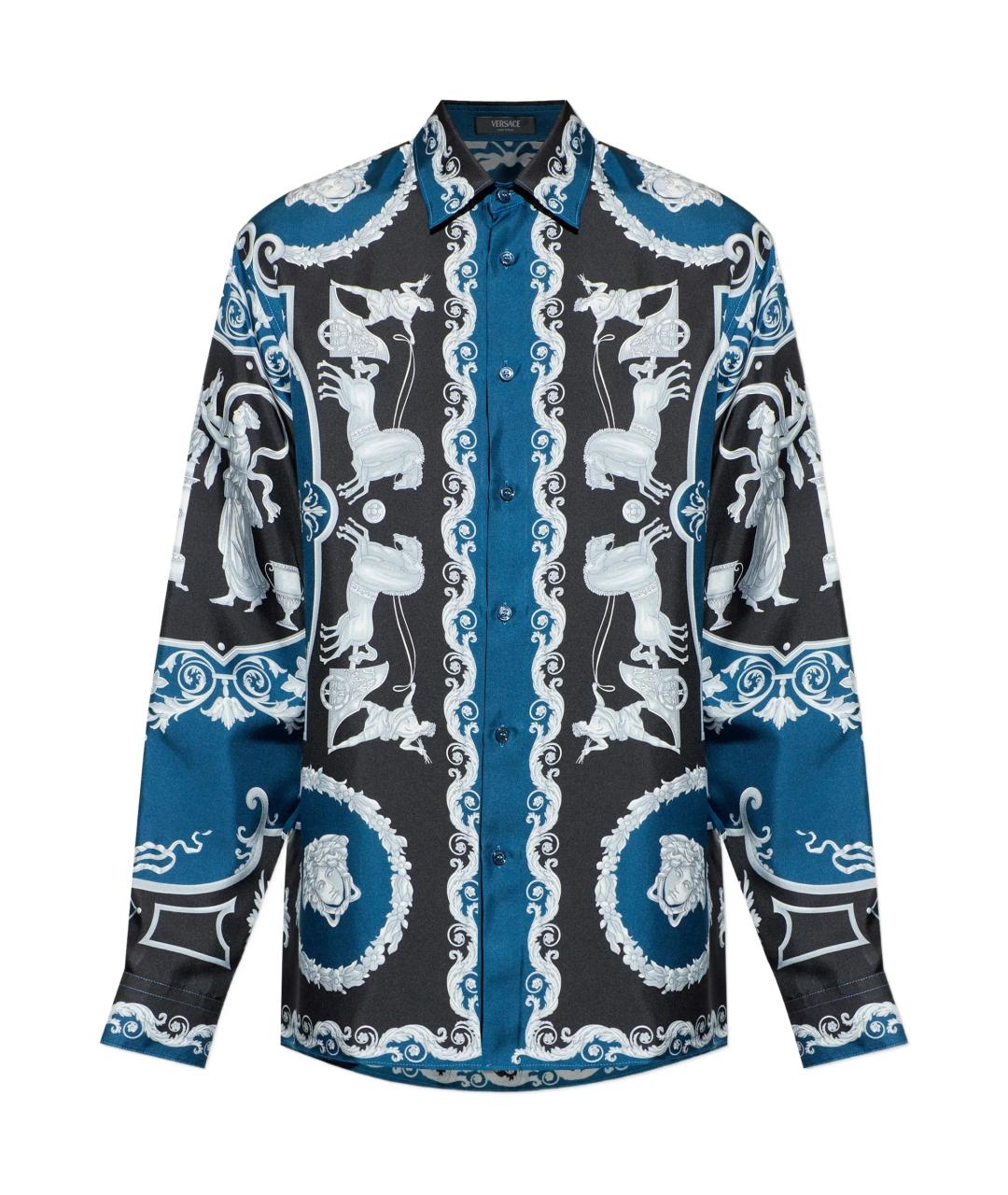 VERSACE Мульти шелковая кэжуал рубашка, фото 1