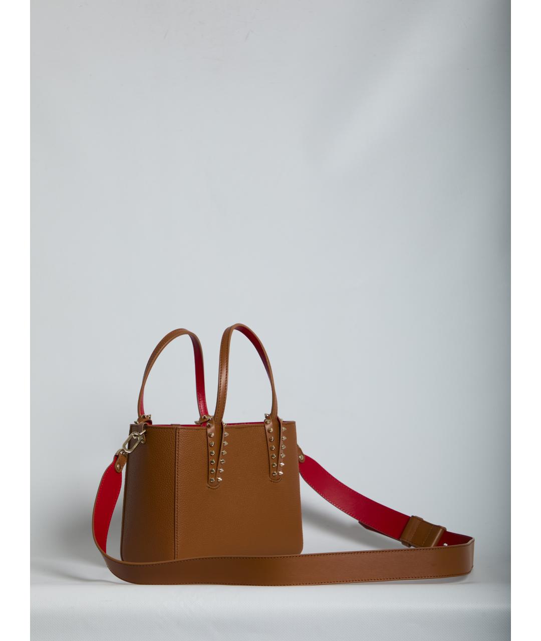 CHRISTIAN LOUBOUTIN Коричневая кожаная сумка тоут, фото 2