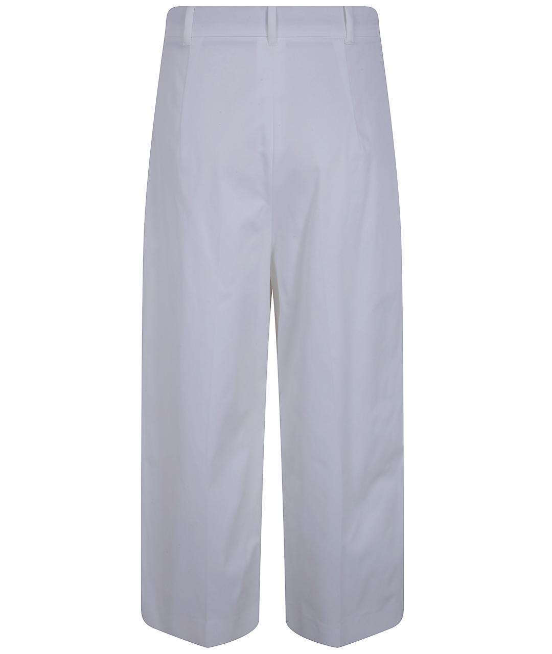 MAX MARA STUDIO Белые хлопковые прямые брюки, фото 2