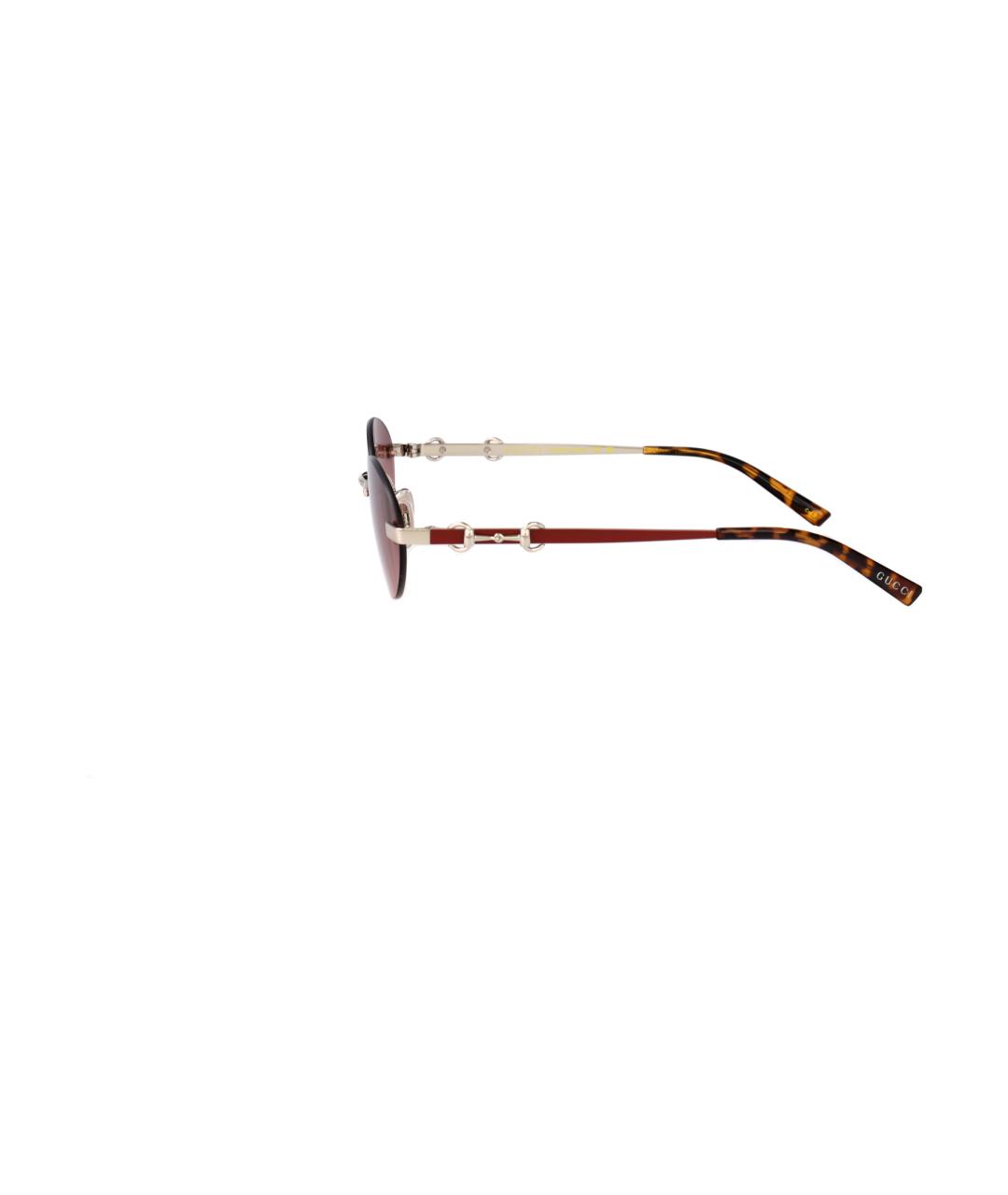 GUCCI Серебряные металлические солнцезащитные очки, фото 3