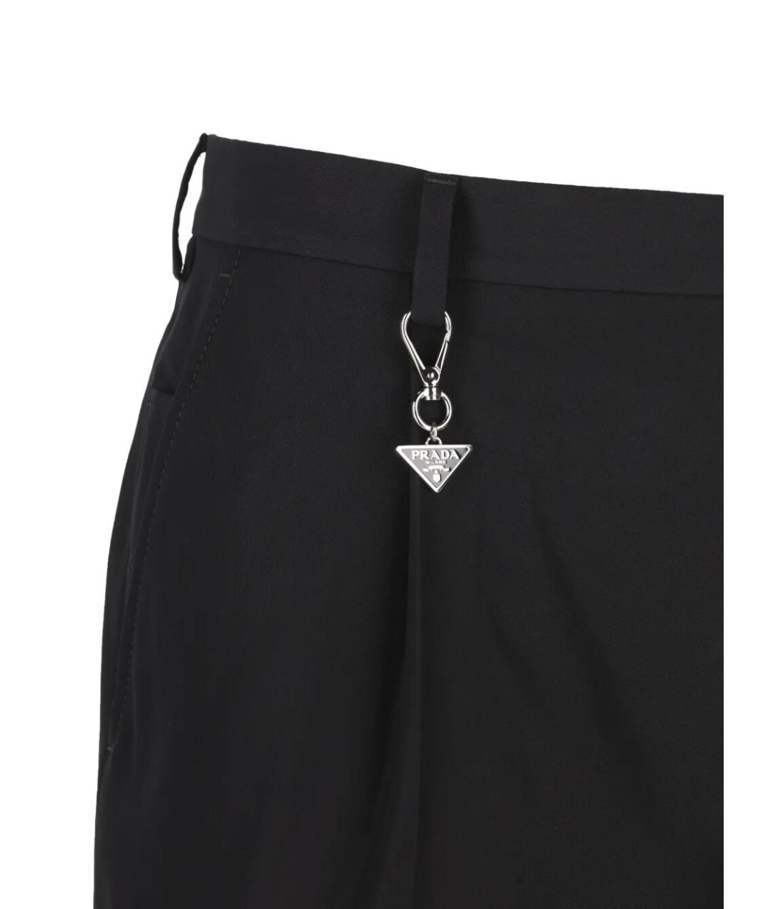 PRADA Черные хлопковые классические брюки, фото 3