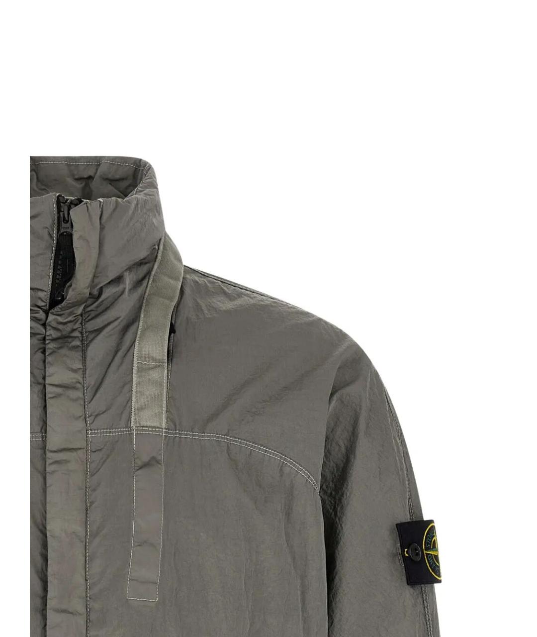 STONE ISLAND Серая полиамидовая куртка, фото 4