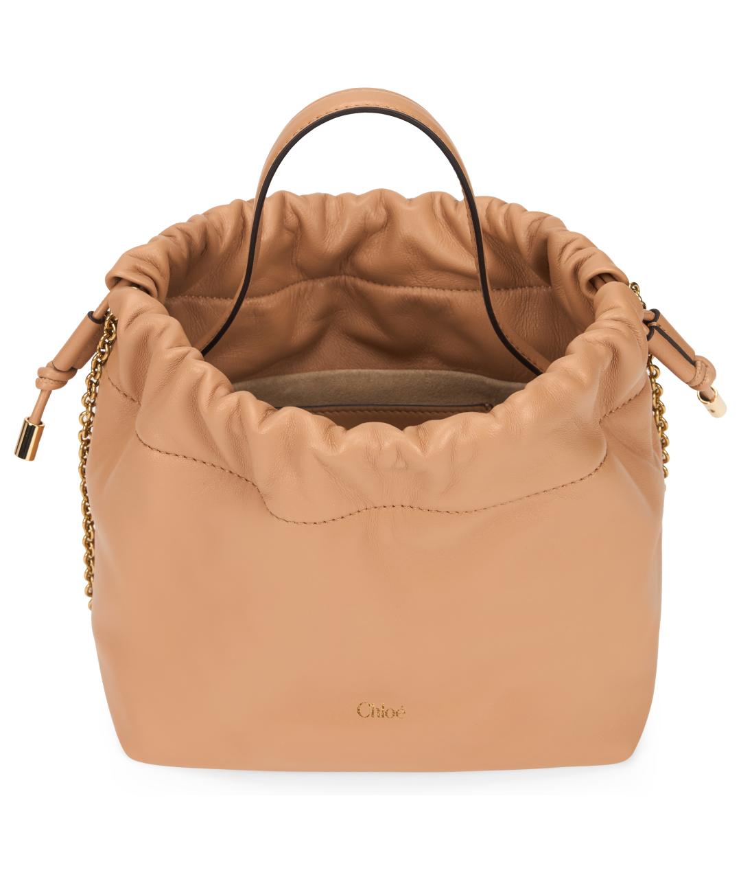 CHLOE Бежевая кожаная сумка через плечо, фото 5