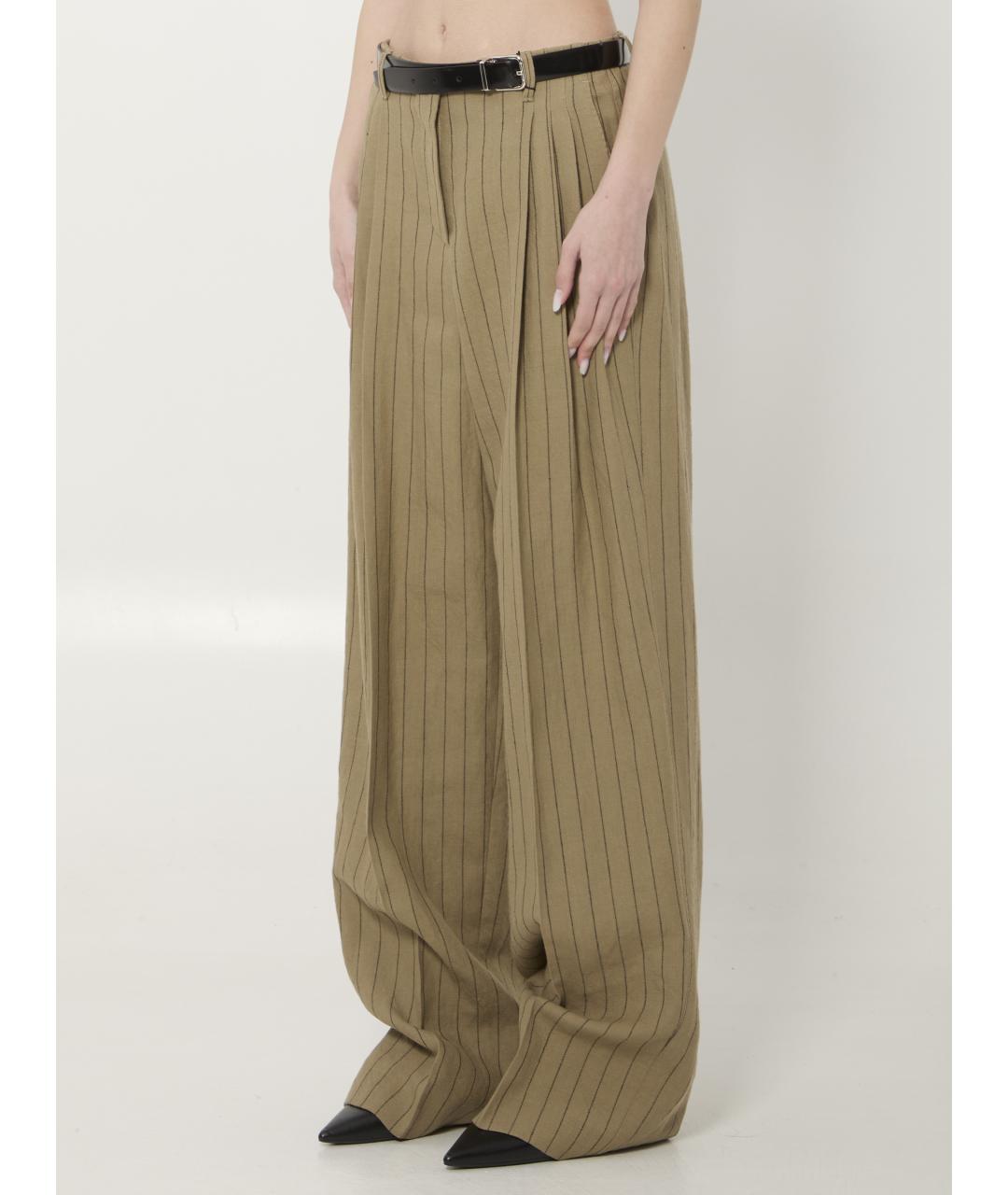 DOLCE&GABBANA Бежевые шерстяные брюки широкие, фото 2