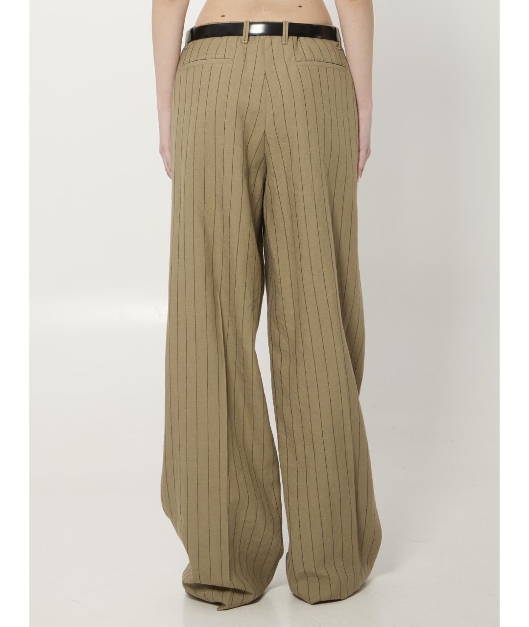 DOLCE&GABBANA Бежевые шерстяные брюки широкие, фото 4