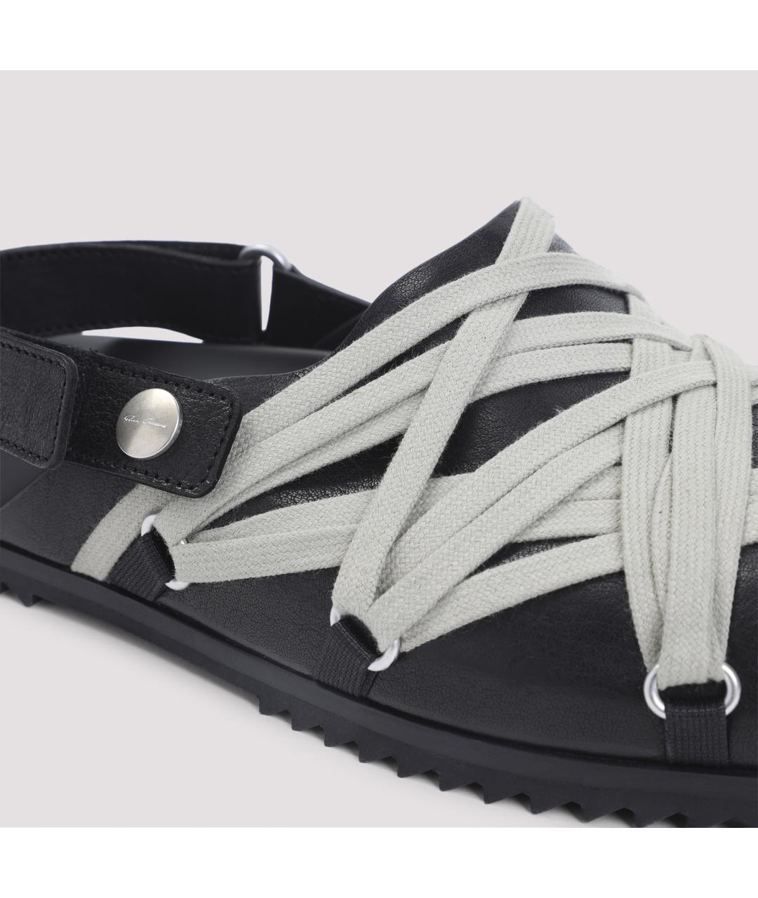 RICK OWENS Черные кожаные сандалии, фото 4