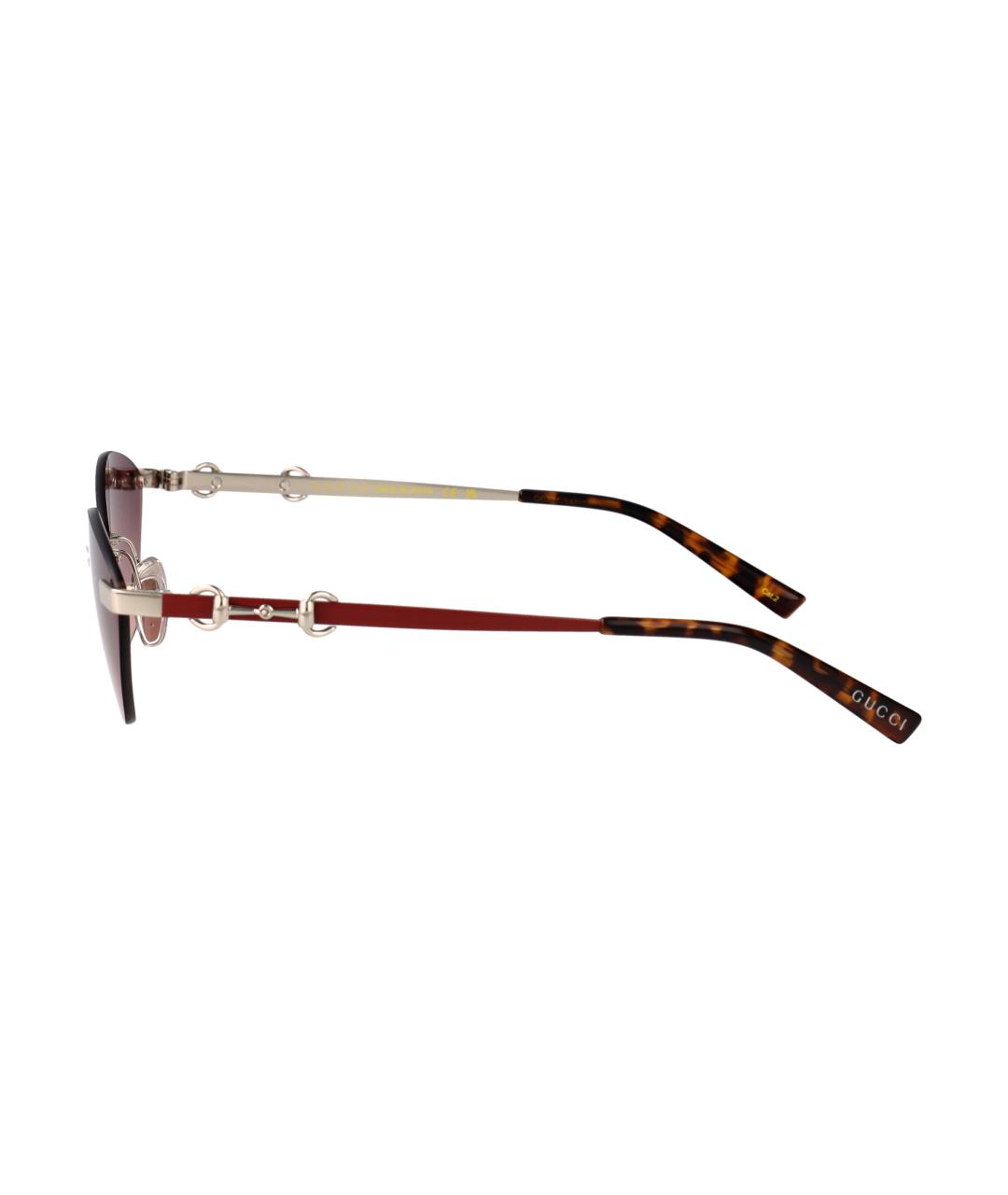 GUCCI Серебряные металлические солнцезащитные очки, фото 3