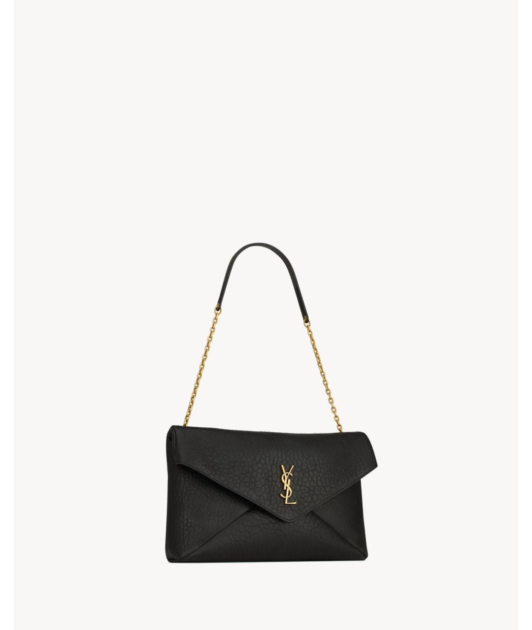 SAINT LAURENT Черная кожаная сумка через плечо, фото 5