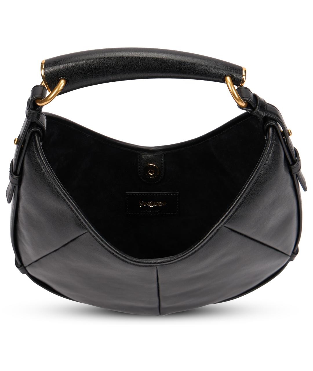 SAINT LAURENT Черная кожаная сумка через плечо, фото 5