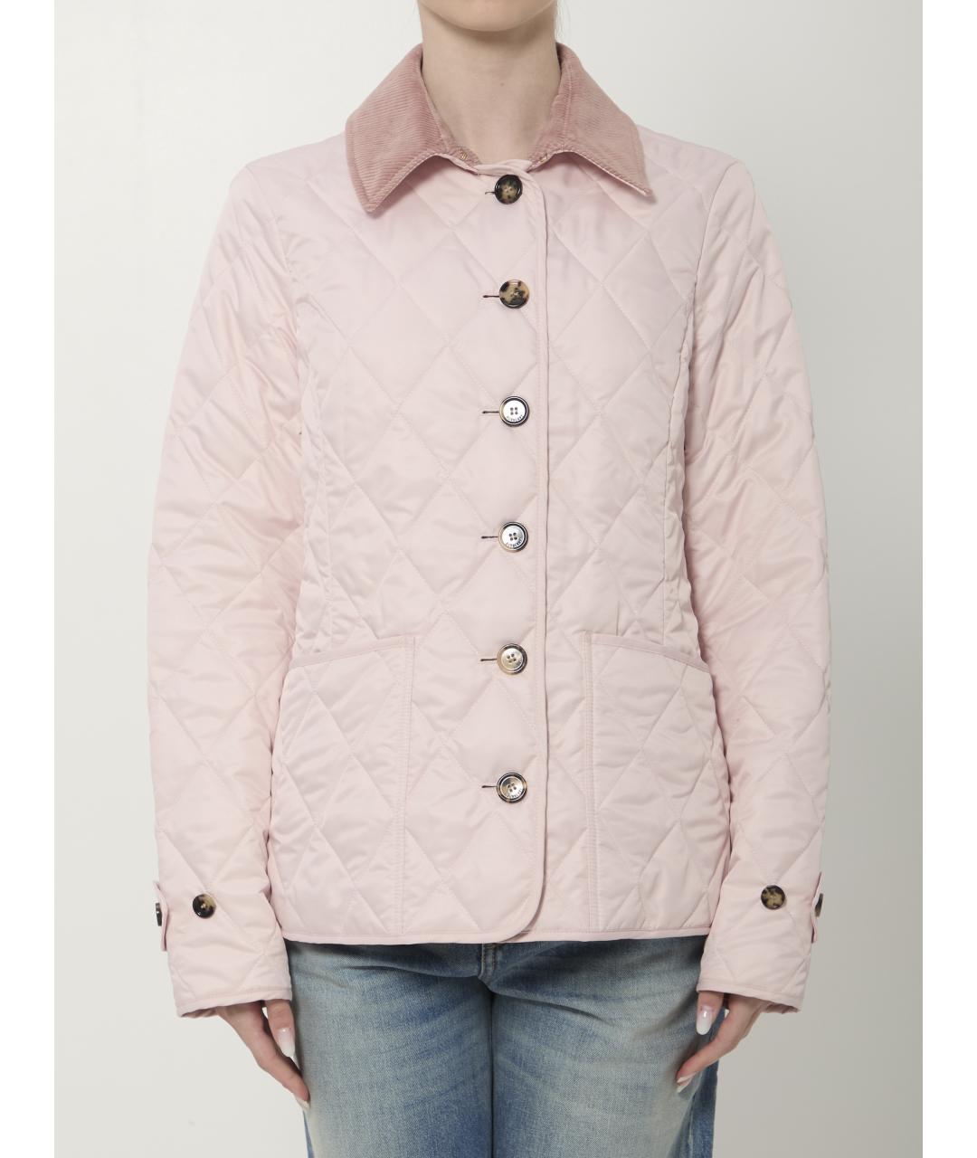 BURBERRY Розовая полиэстеровая куртка, фото 5