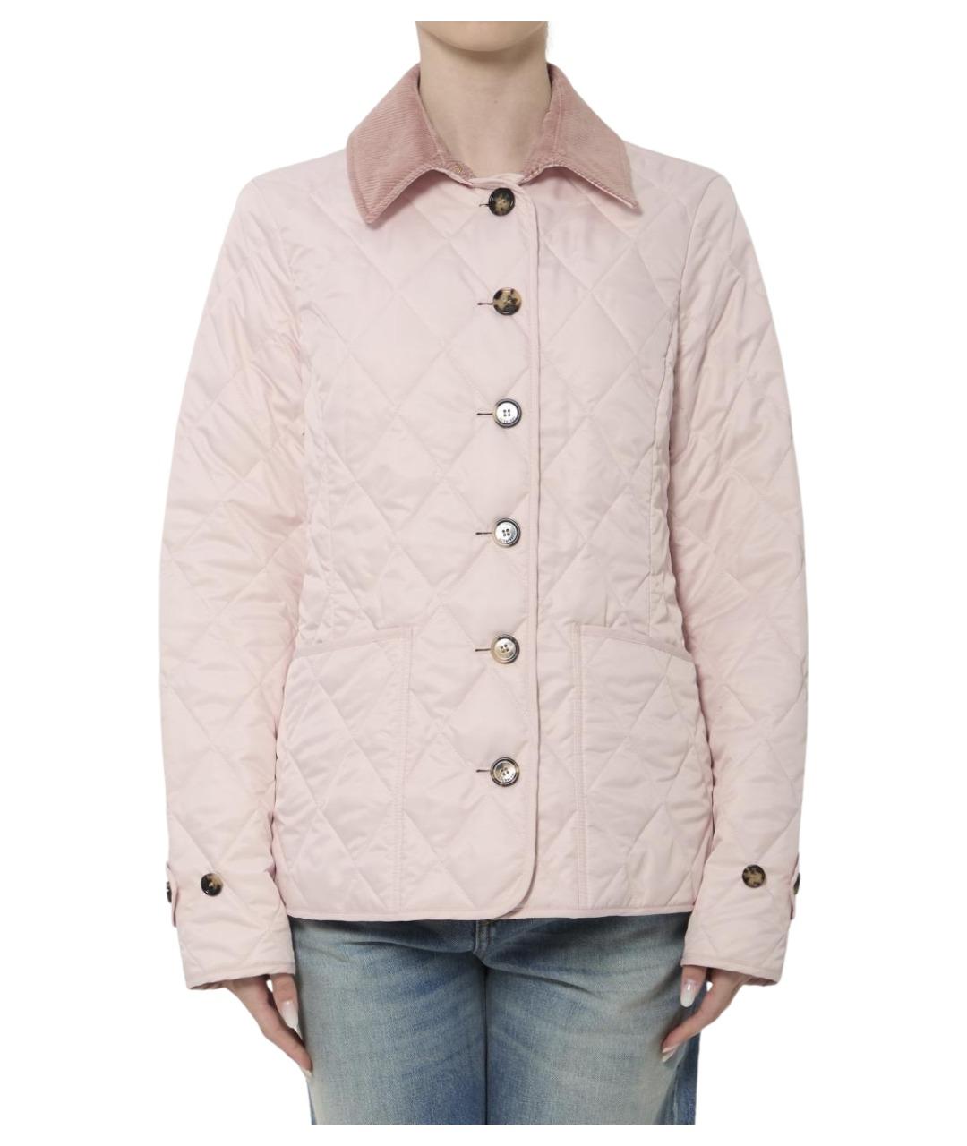 BURBERRY Розовая полиэстеровая куртка, фото 1