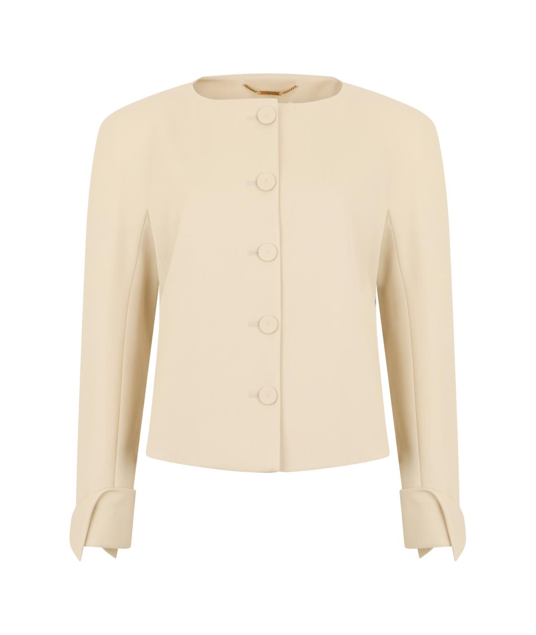 CHLOE Бежевый шерстяной жакет/пиджак, фото 1