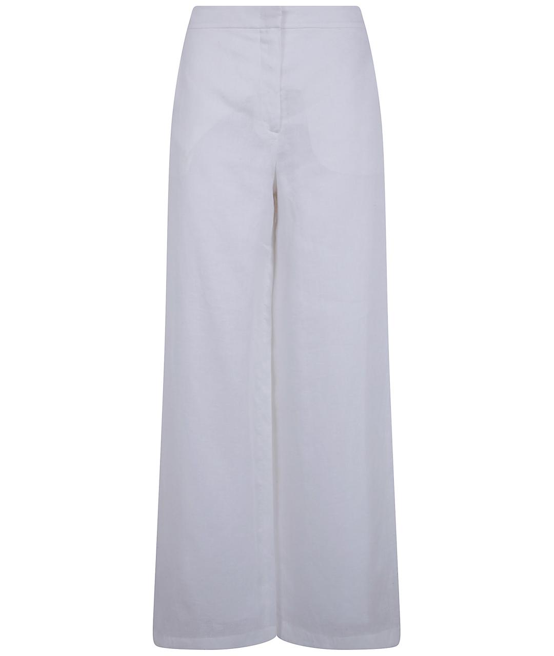 MAX MARA STUDIO Белые льняные прямые брюки, фото 1