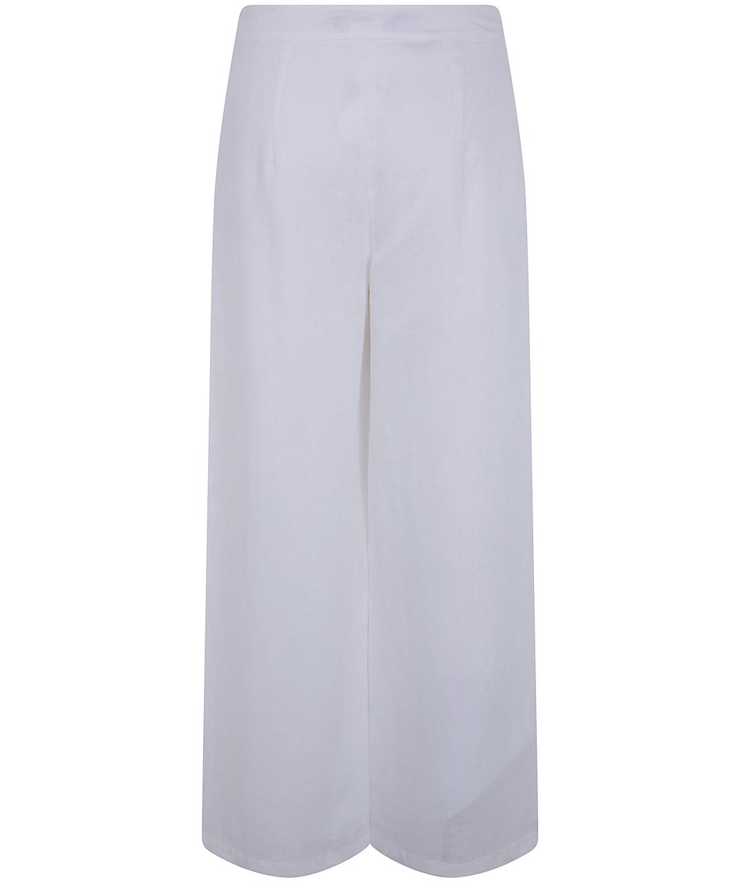 MAX MARA STUDIO Белые льняные прямые брюки, фото 2