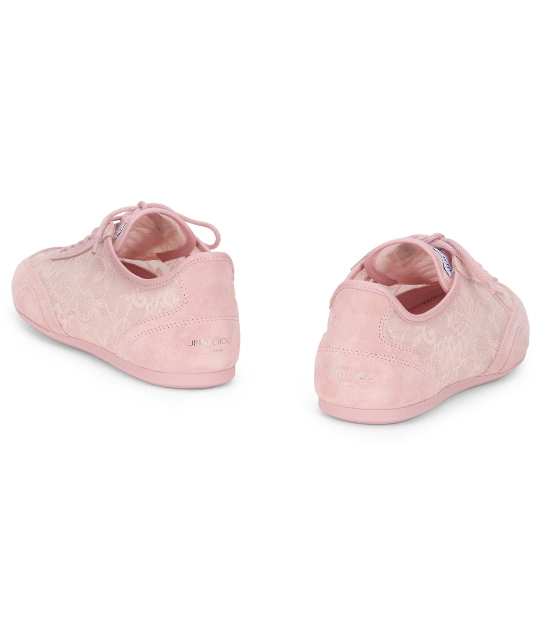 JIMMY CHOO Розовые замшевые кроссовки, фото 4