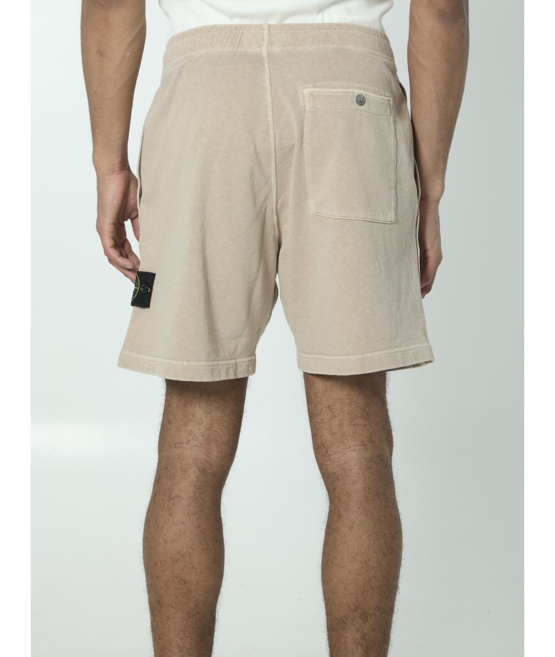 STONE ISLAND Бежевые хлопковые шорты, фото 4