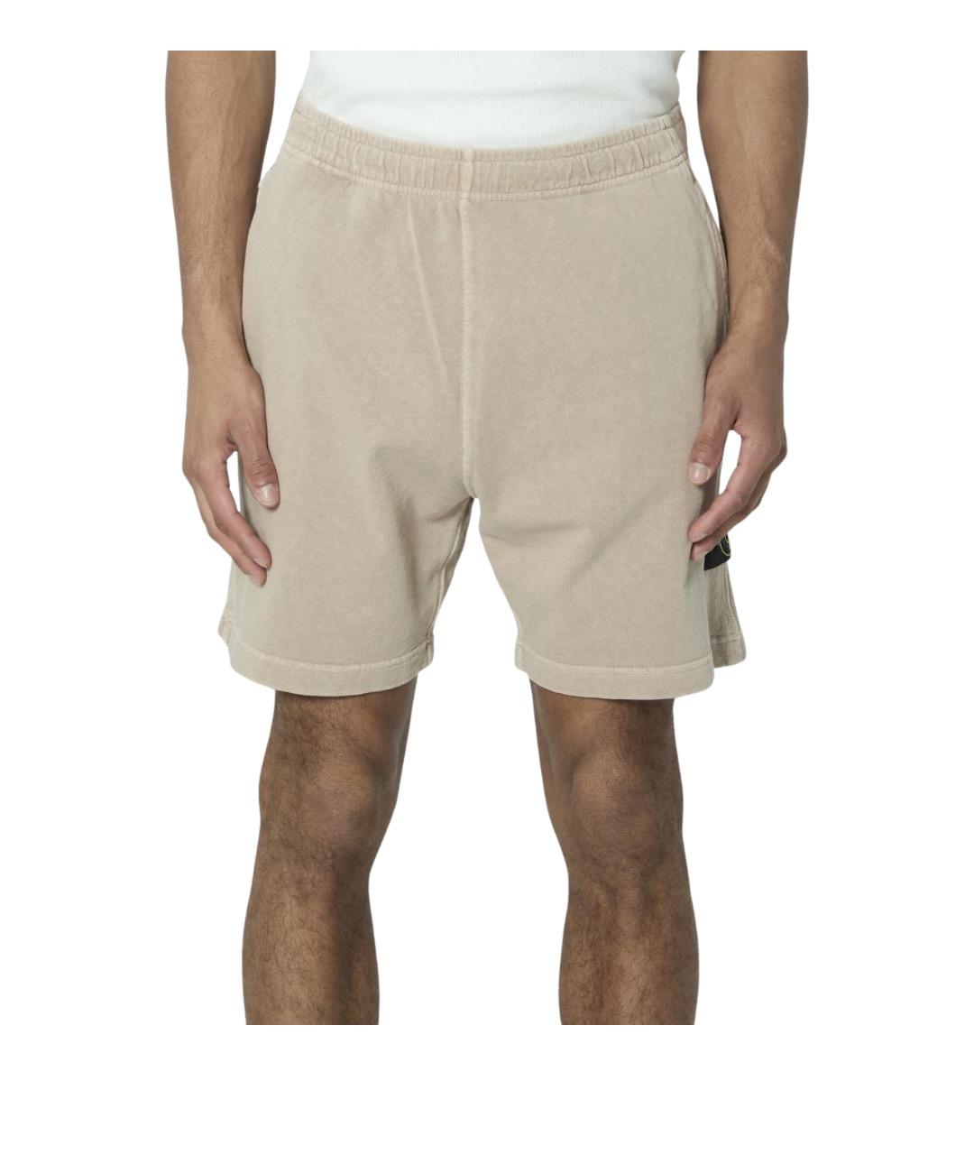 STONE ISLAND Бежевые хлопковые шорты, фото 1