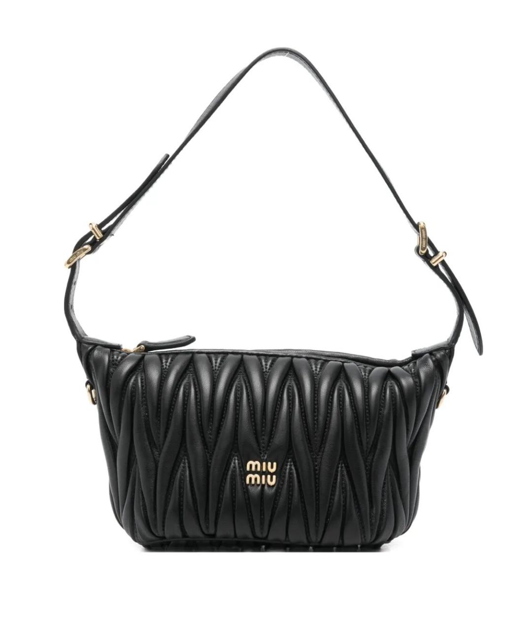 MIU MIU Черная кожаная сумка через плечо, фото 1