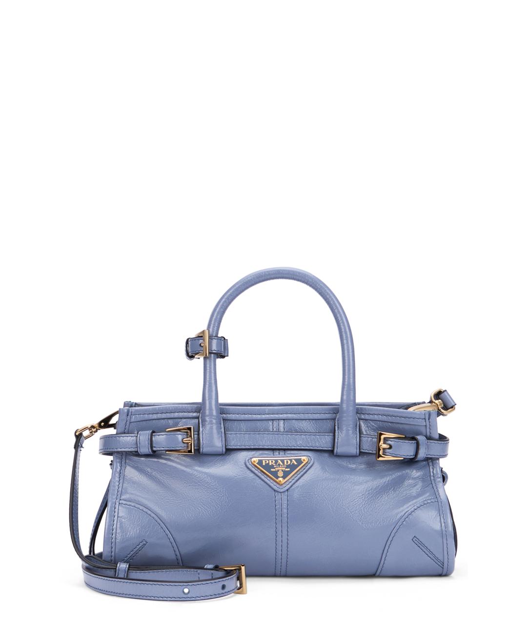 PRADA Голубая кожаная сумка тоут, фото 1