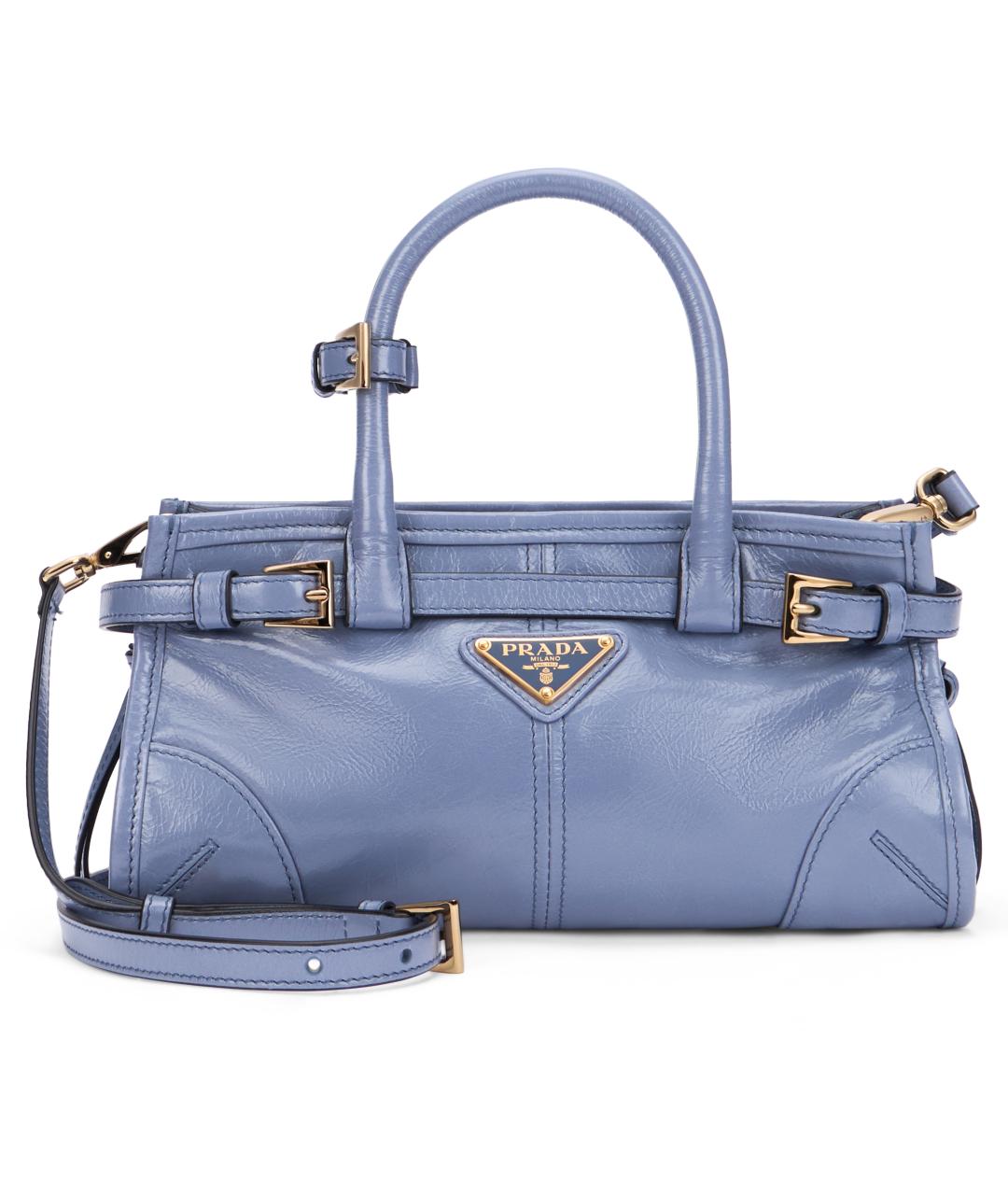 PRADA Голубая кожаная сумка тоут, фото 2