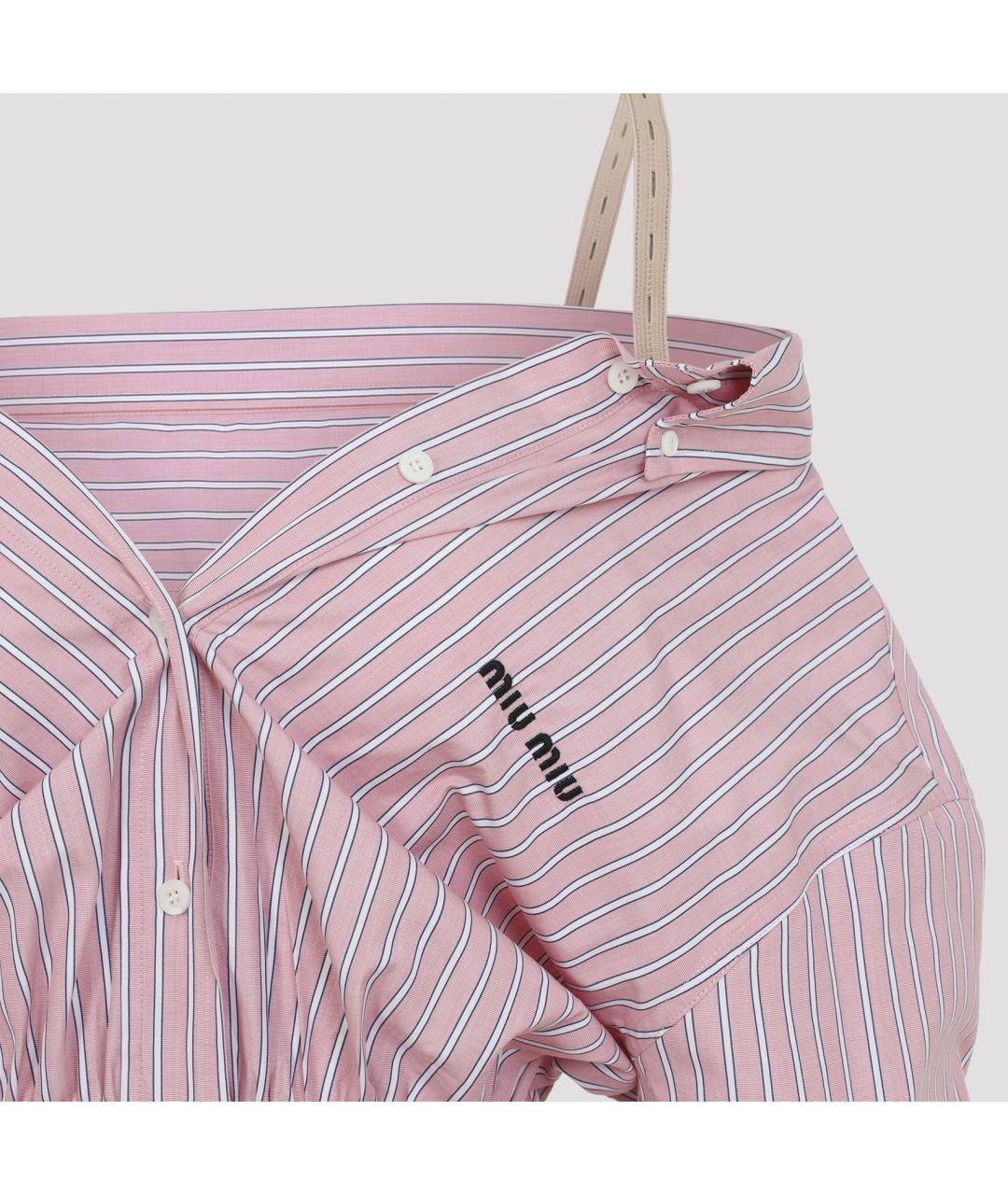 MIU MIU Розовое хлопковое повседневное платье, фото 4