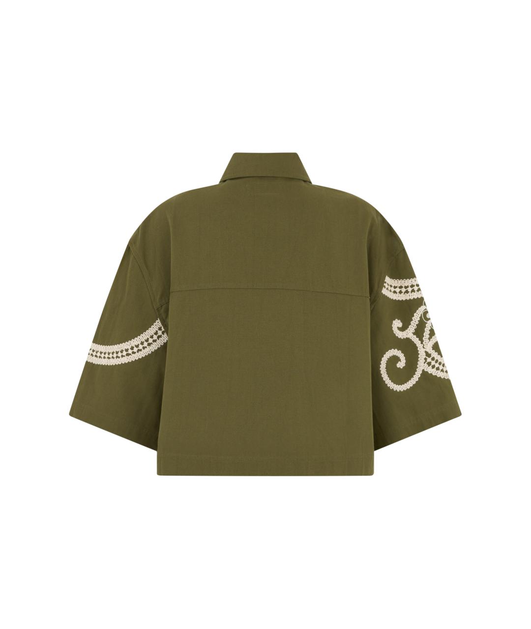 WEEKEND MAX MARA Зеленая хлопковая рубашка, фото 2