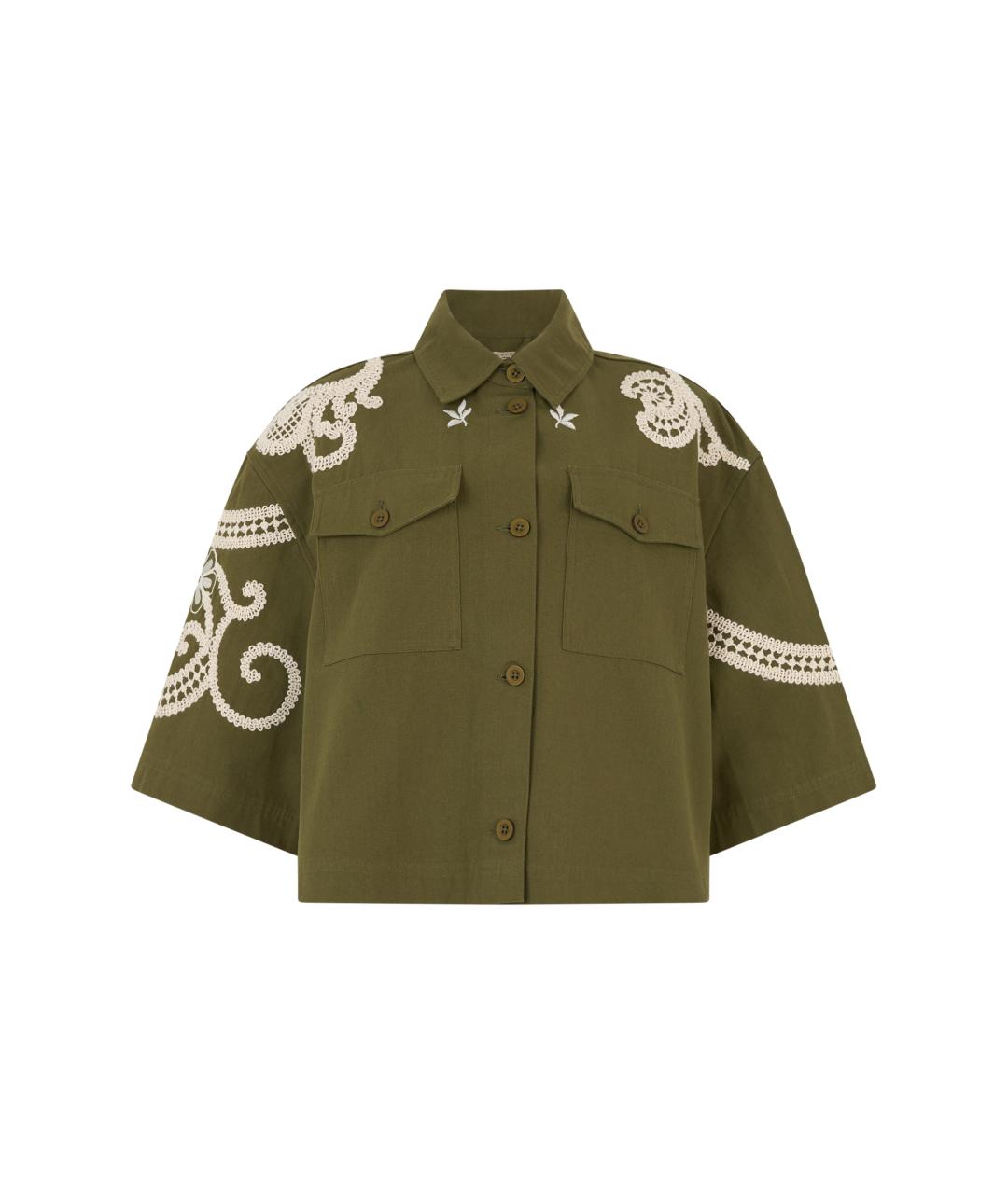 WEEKEND MAX MARA Зеленая хлопковая рубашка, фото 1