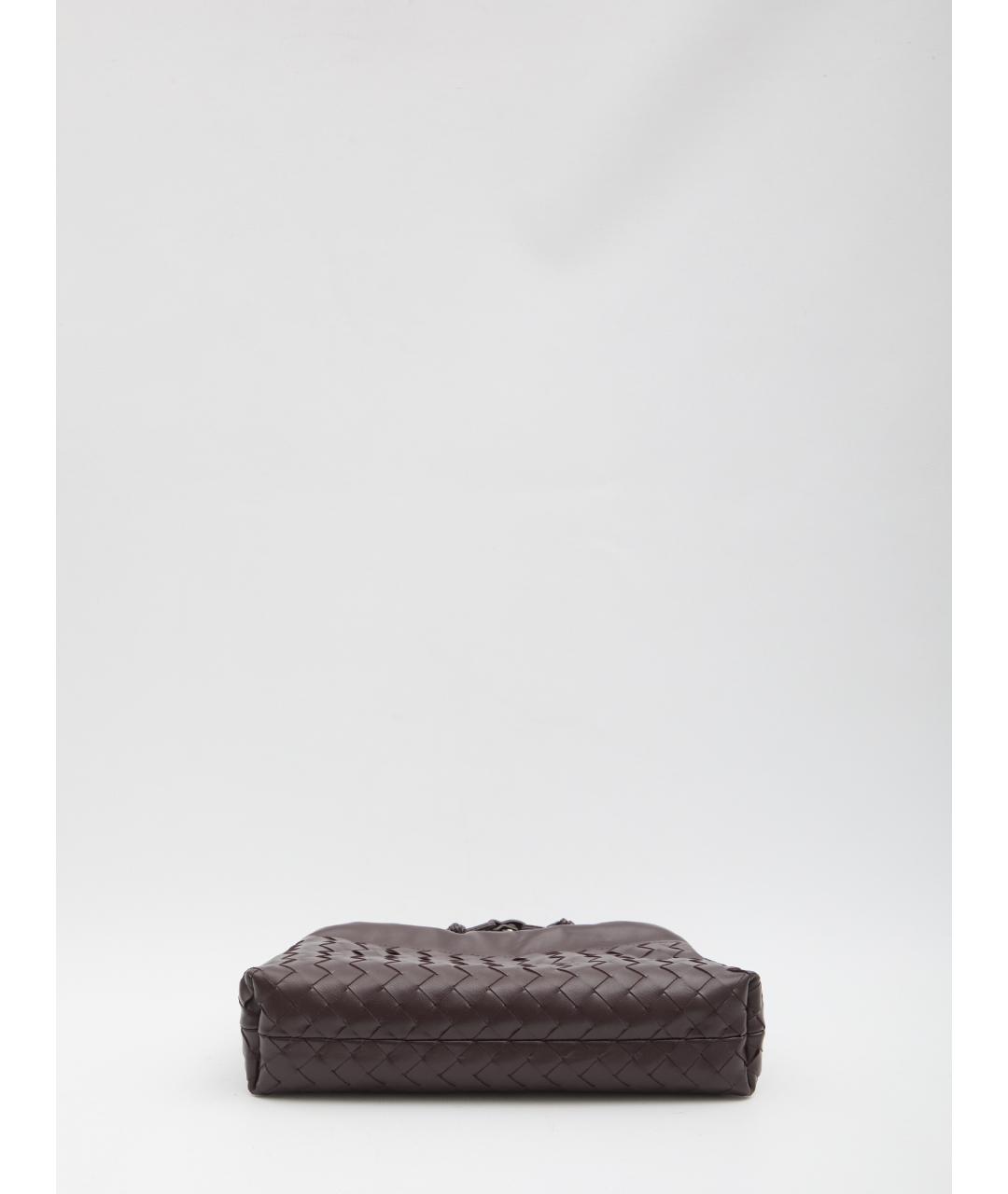 BOTTEGA VENETA Коричневая кожаная сумка с короткими ручками, фото 3