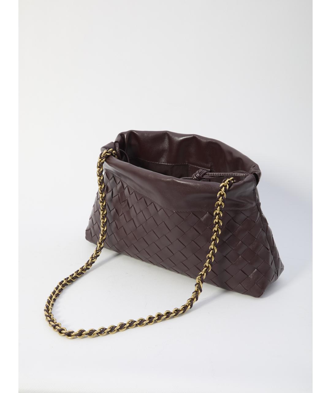 BOTTEGA VENETA Коричневая кожаная сумка с короткими ручками, фото 4