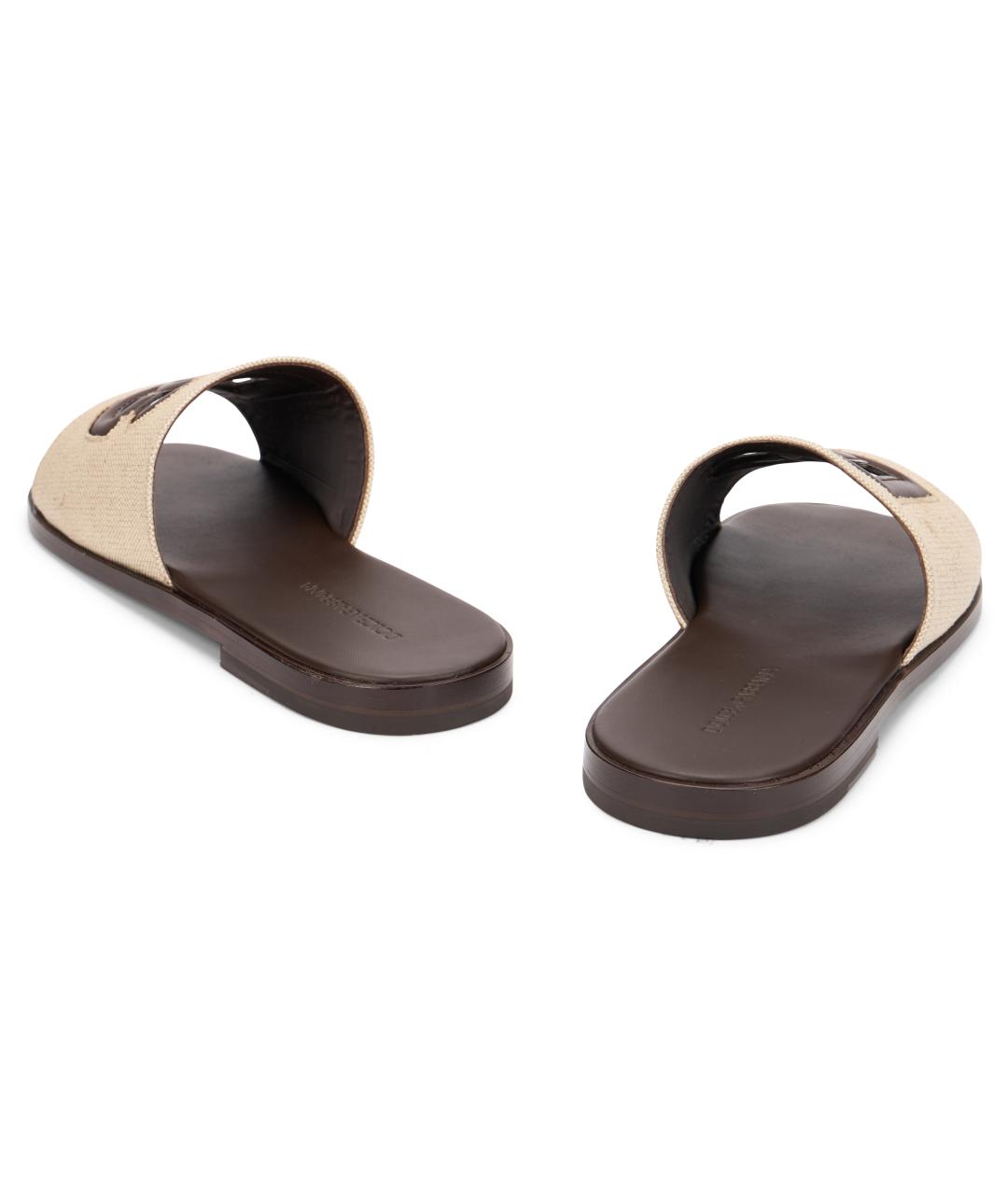 DOLCE&GABBANA Мульти текстильные шлепанцы, фото 4