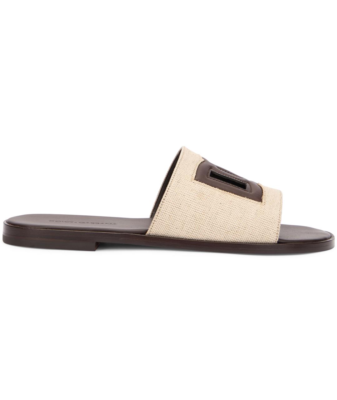 DOLCE&GABBANA Мульти текстильные шлепанцы, фото 2