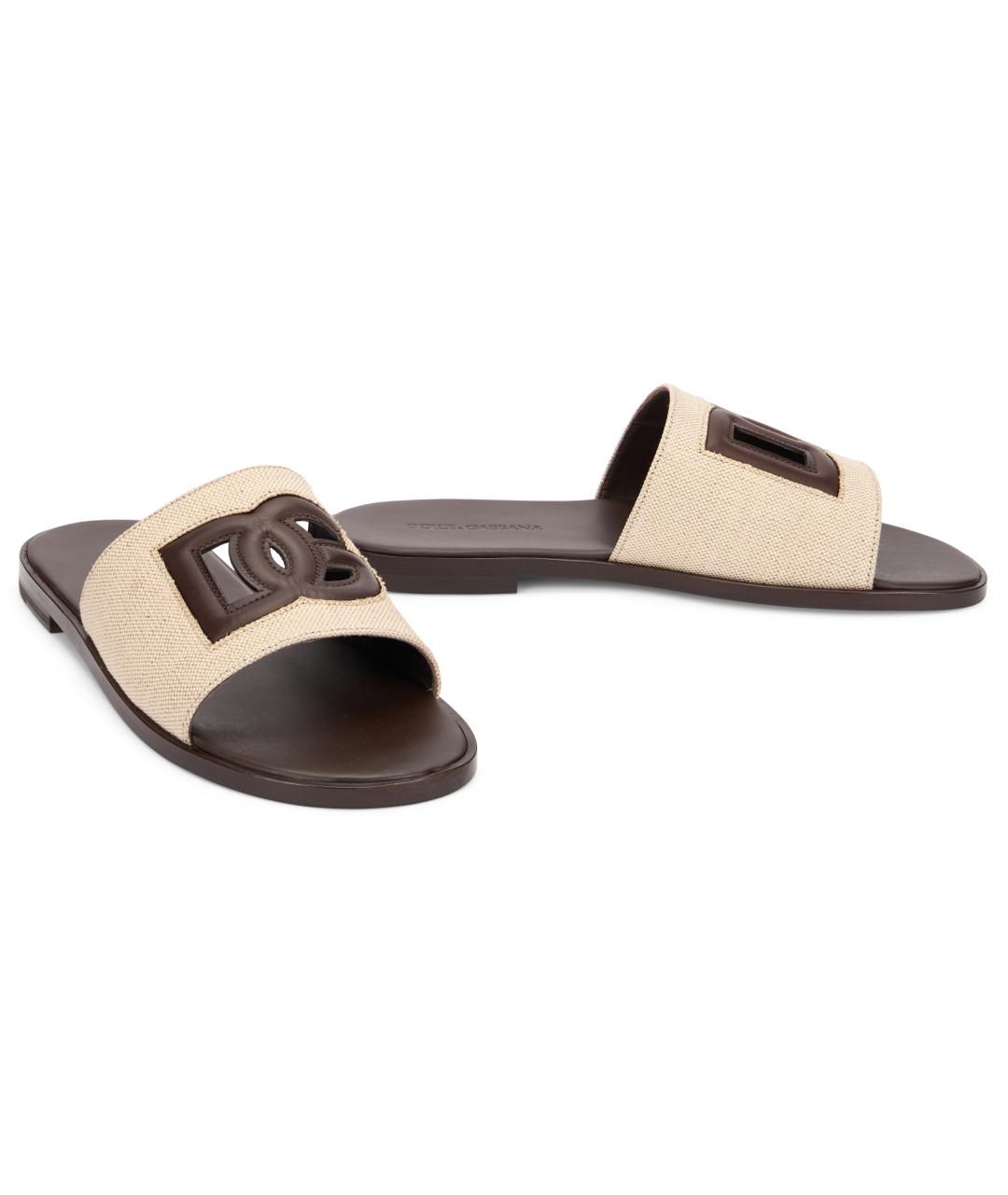 DOLCE&GABBANA Мульти текстильные шлепанцы, фото 3