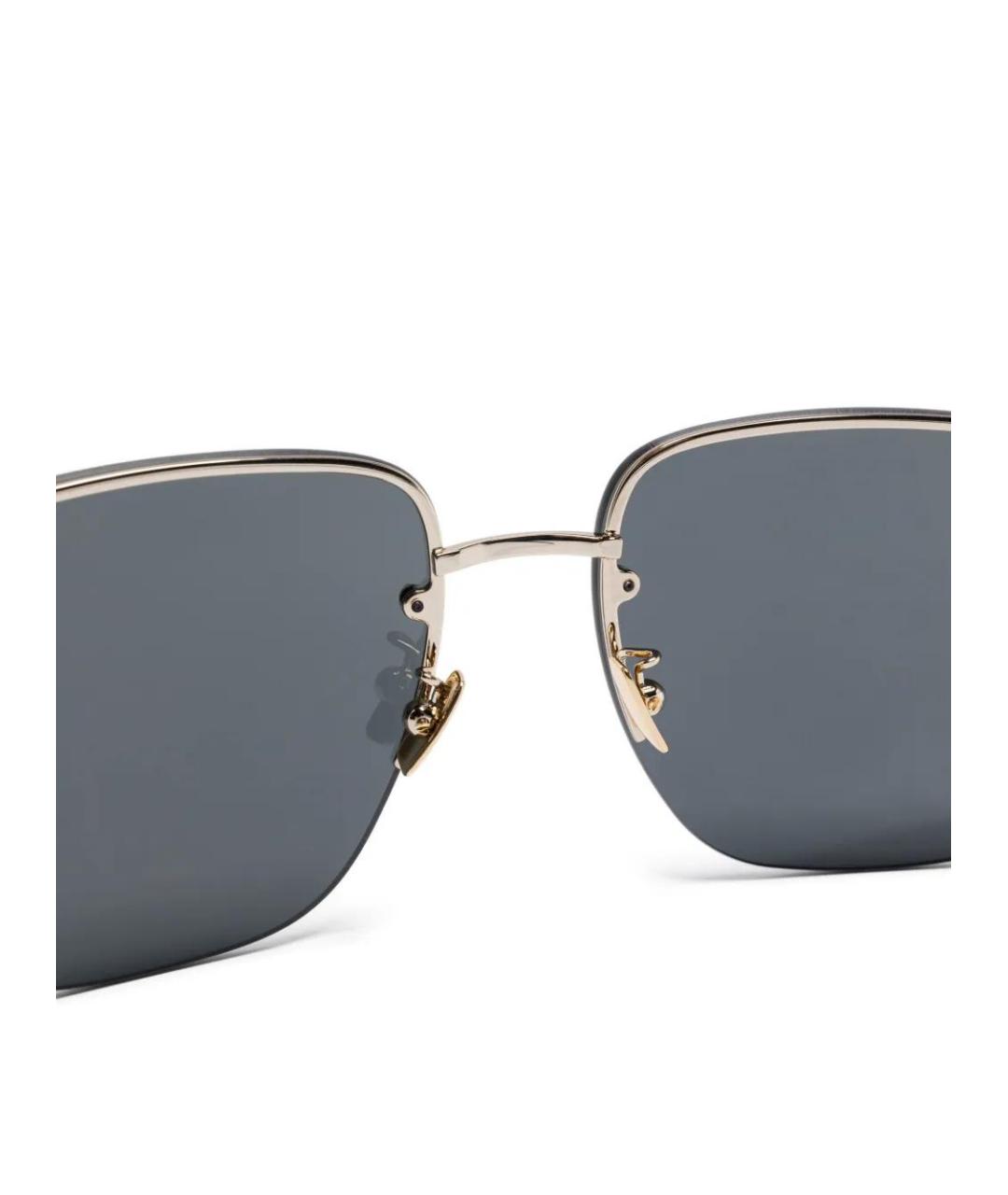 SAINT LAURENT Золотые металлические солнцезащитные очки, фото 3