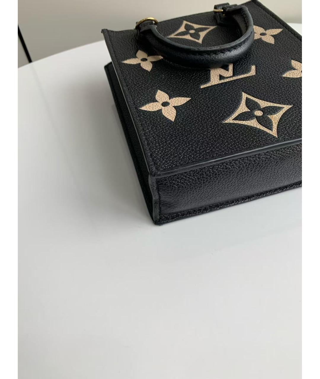 LOUIS VUITTON Черная кожаная сумка с короткими ручками, фото 5