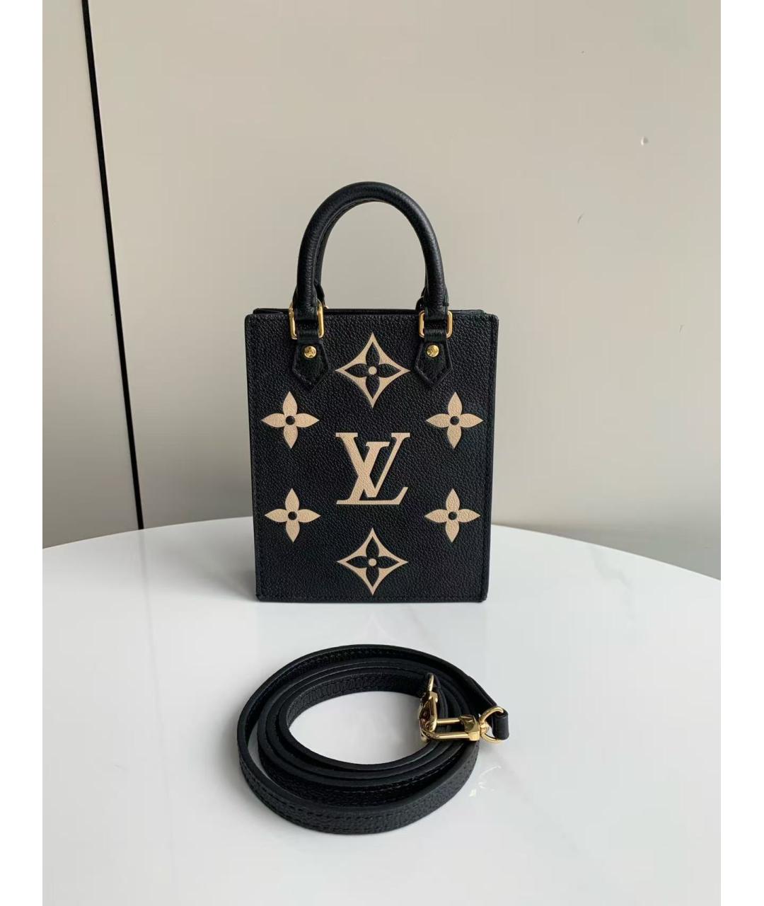 LOUIS VUITTON Черная кожаная сумка с короткими ручками, фото 2