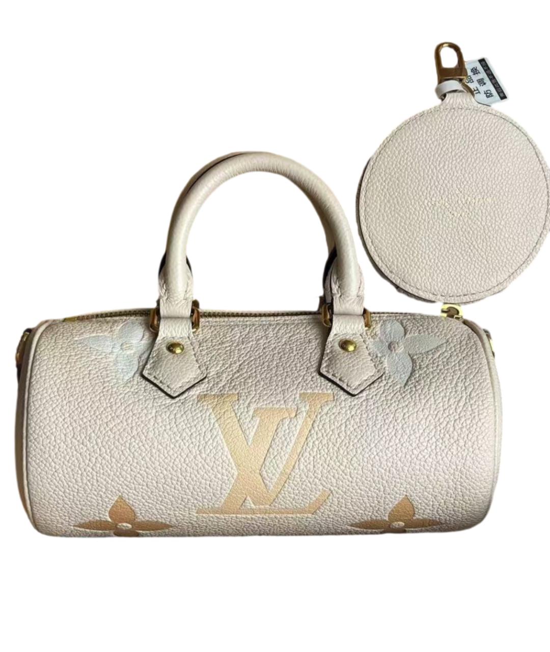 LOUIS VUITTON Белая кожаная сумка с короткими ручками, фото 8