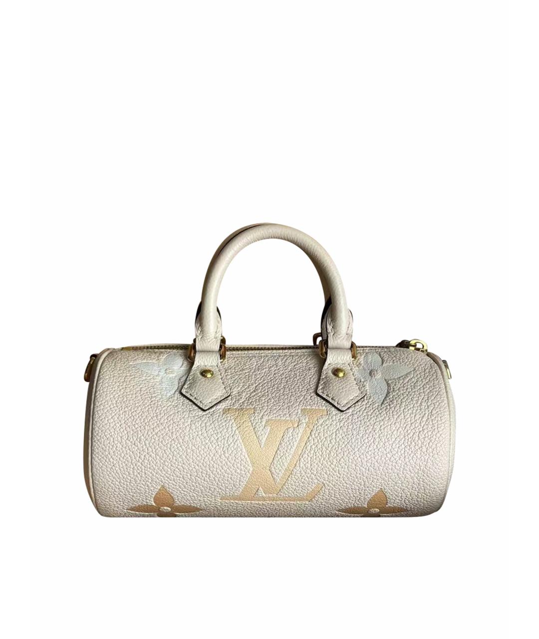 LOUIS VUITTON Белая кожаная сумка с короткими ручками, фото 1