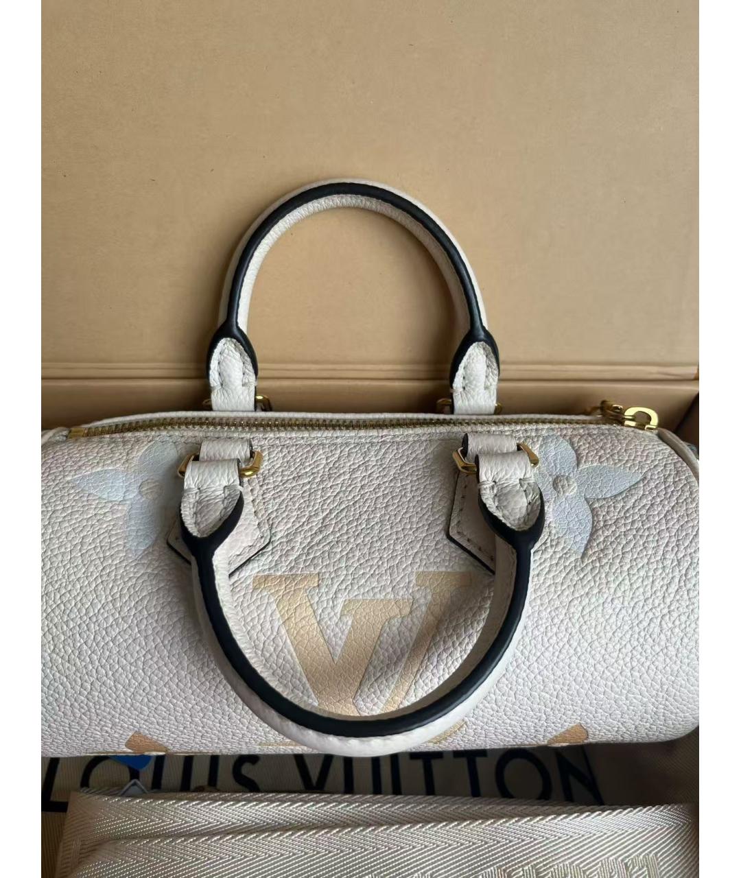 LOUIS VUITTON Белая кожаная сумка с короткими ручками, фото 6