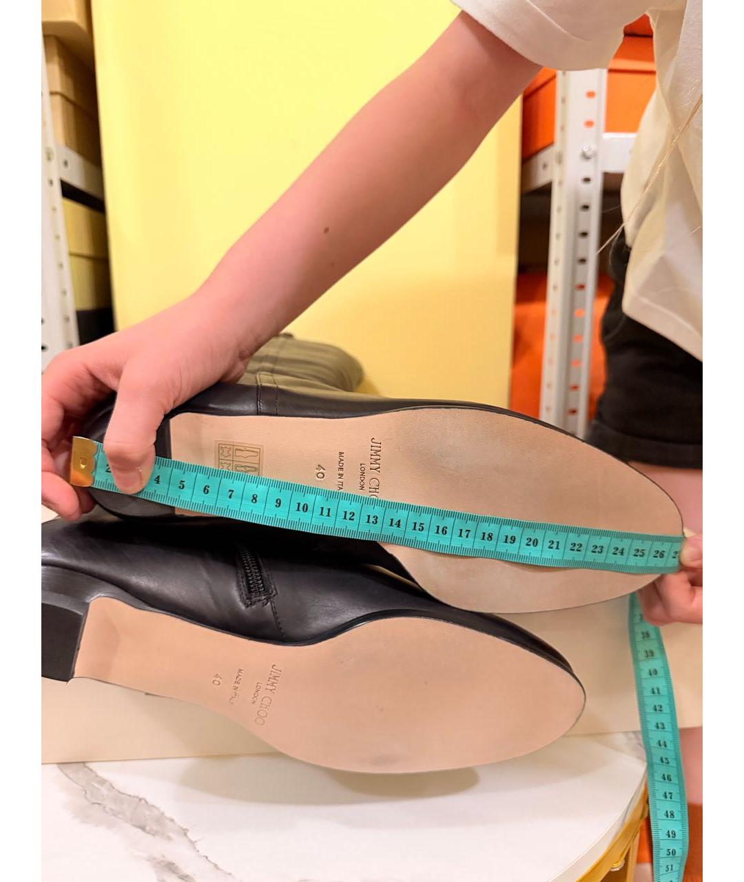 JIMMY CHOO Черные кожаные сапоги, фото 6