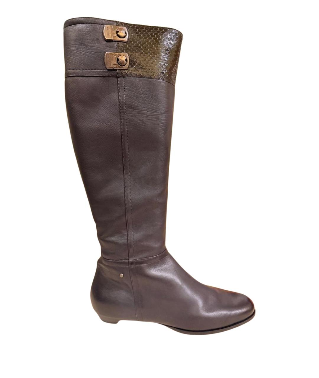 JIMMY CHOO Черные кожаные сапоги, фото 1